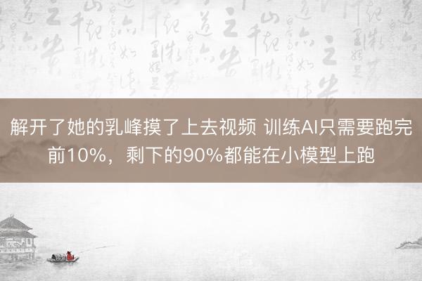 解开了她的乳峰摸了上去视频 训练AI只需要跑完前10%，剩下的90%都能在小模型上跑