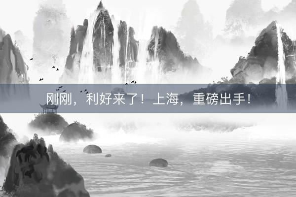 刚刚，利好来了！上海，重磅出手！