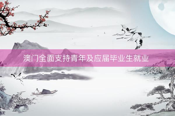 澳门全面支持青年及应届毕业生就业 