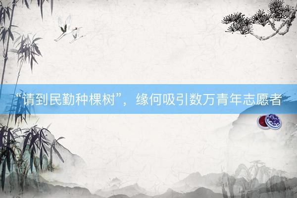 “请到民勤种棵树”，缘何吸引数万青年志愿者