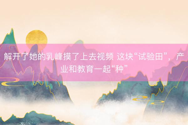 解开了她的乳峰摸了上去视频 这块“试验田”,产业和教育一起“种”