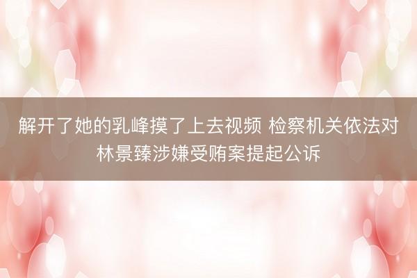 解开了她的乳峰摸了上去视频 检察机关依法对林景臻涉嫌受贿案提起公诉