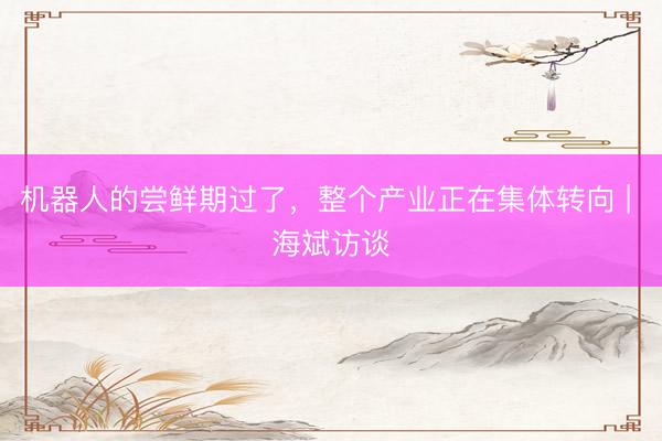 机器人的尝鲜期过了，整个产业正在集体转向 | 海斌访谈