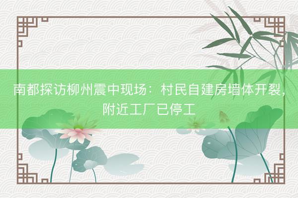 南都探访柳州震中现场：村民自建房墙体开裂，附近工厂已停工