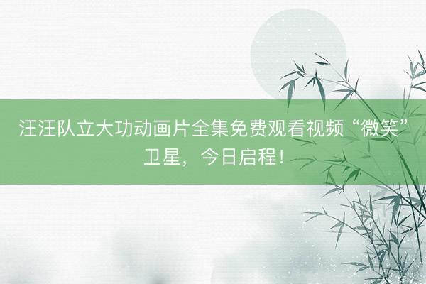 汪汪队立大功动画片全集免费观看视频 “微笑”卫星，今日启程！