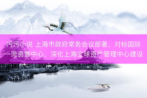 污污小说 上海市政府常务会议部署,对标国际一流资管中心,深化上海全球资产管理中心建设