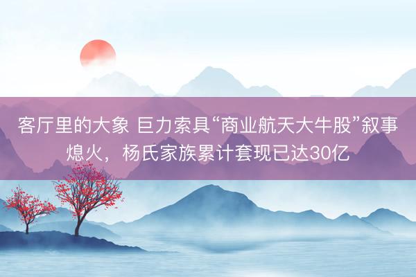 客厅里的大象 巨力索具“商业航天大牛股”叙事熄火，杨氏家族累计套现已达30亿