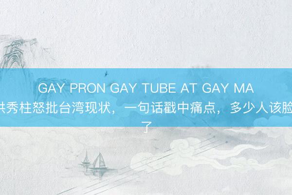 GAY PRON GAY TUBE AT GAY MALE 洪秀柱怒批台湾现状，一句话戳中痛点，多少人该脸红了