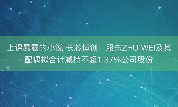 上课暴露的小说 长芯博创：股东ZHU WEI及其配偶拟合计减持不超1.37%公司股份
