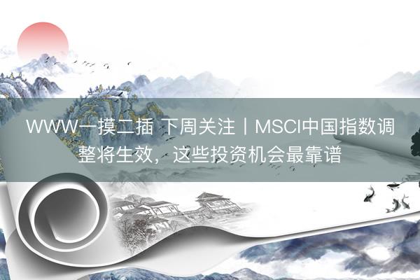 WWW一摸二插 下周关注丨MSCI中国指数调整将生效，这些投资机会最靠谱