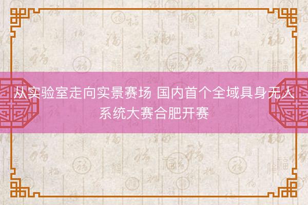 从实验室走向实景赛场 国内首个全域具身无人系统大赛合肥开赛