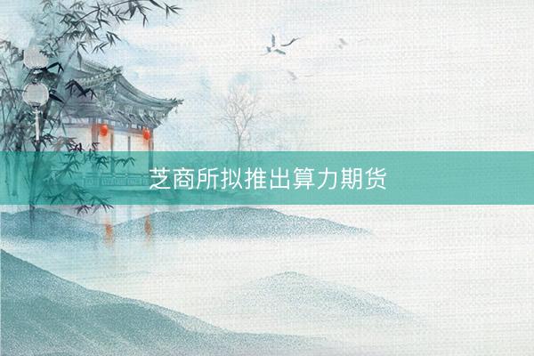 芝商所拟推出算力期货