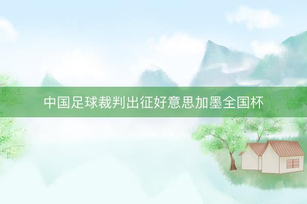 中国足球裁判出征好意思加墨全国杯
