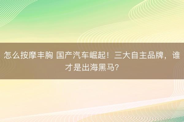 怎么按摩丰胸 国产汽车崛起！三大自主品牌，谁才是出海黑马？