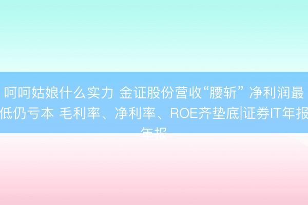 呵呵姑娘什么实力 金证股份营收“腰斩” 净利润最低仍亏本 毛利率、净利率、ROE齐垫底|证券IT年报