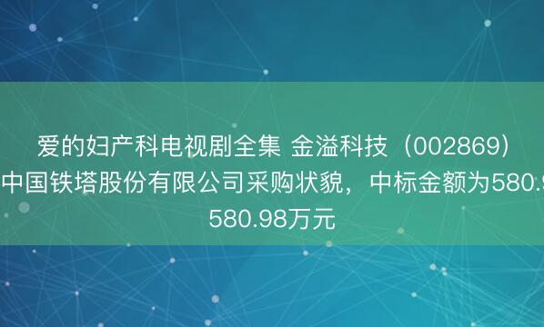 爱的妇产科电视剧全集 金溢科技（002869）：中标中国铁塔股份有限公司采购状貌，中标金额为580.98万元