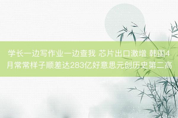 学长一边写作业一边查我 芯片出口激增 韩国4月常常样子顺差达283亿好意思元创历史第二高
