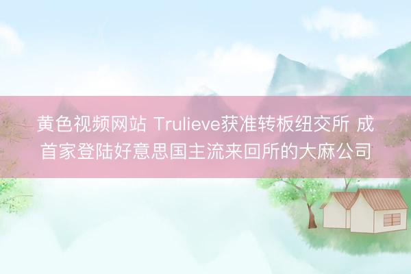 黄色视频网站 Trulieve获准转板纽交所 成首家登陆好意思国主流来回所的大麻公司