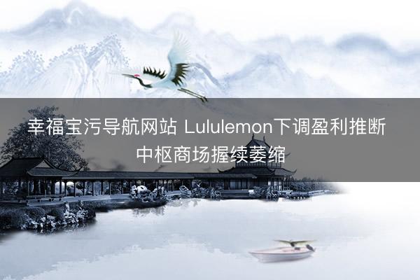幸福宝污导航网站 Lululemon下调盈利推断 中枢商场握续萎缩