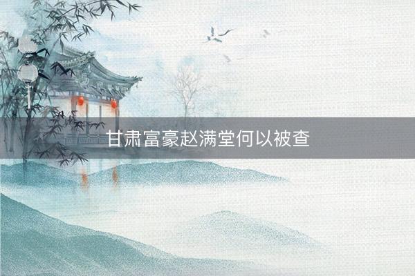甘肃富豪赵满堂何以被查