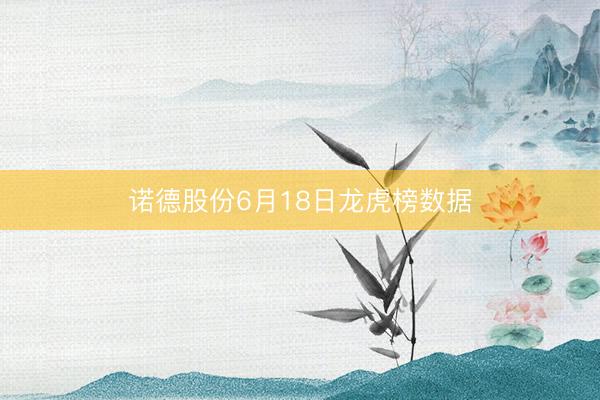 诺德股份6月18日龙虎榜数据