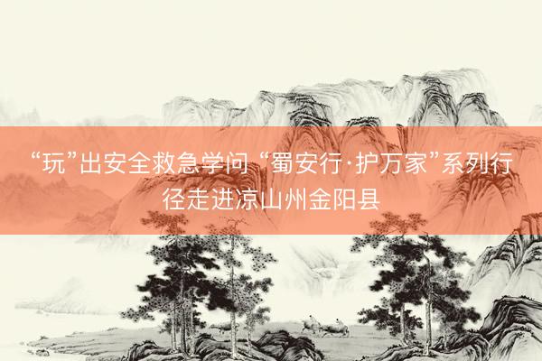 “玩”出安全救急学问 “蜀安行·护万家”系列行径走进凉山州金阳县